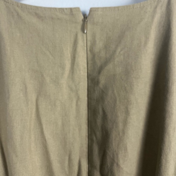 J.Crew Factory Khaki Linen Blend sleeveless belted jumpsuit size 14 - Picture 8 of 11